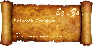 Szlovák Zsombor névjegykártya